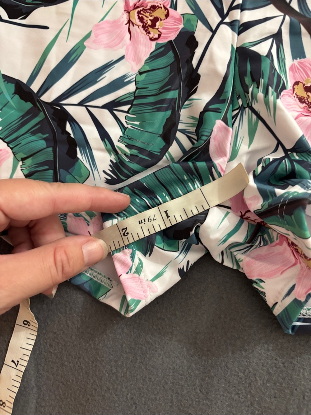 Yonique 18W Green Tankini Set Floral Boy Shorts Plus Size NWT Swimwear - Picture 4 of 9